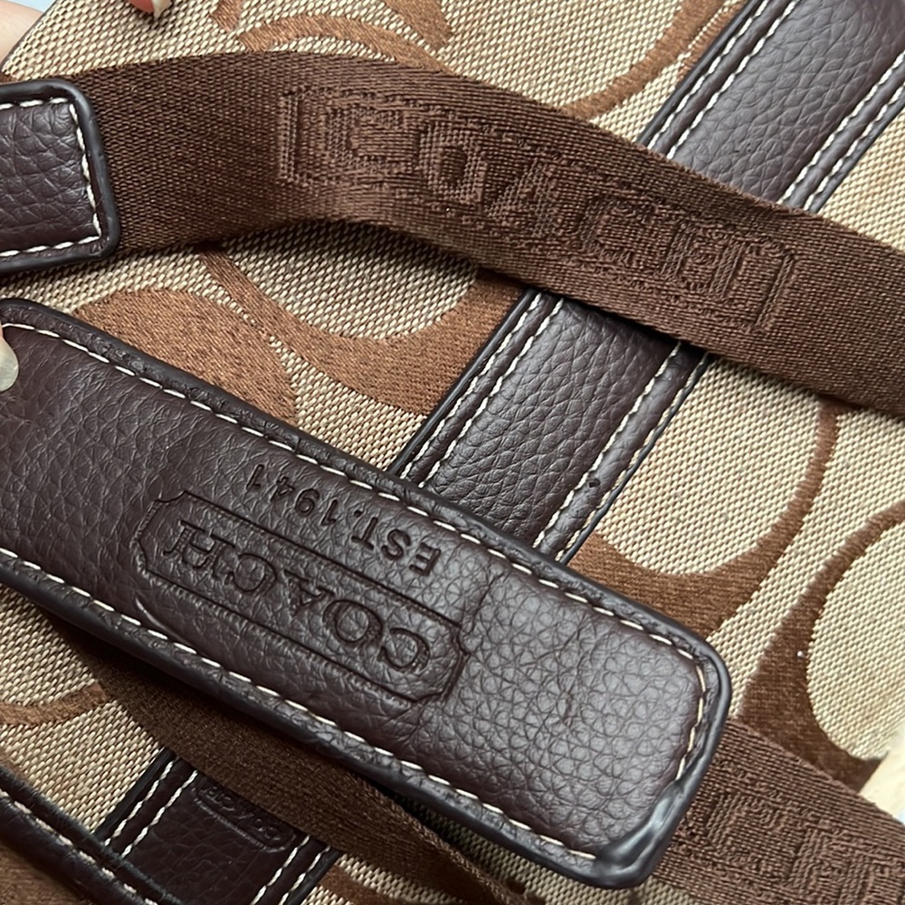 Brown Coach Canvas Crossbody Purse - Picture 8 of 8